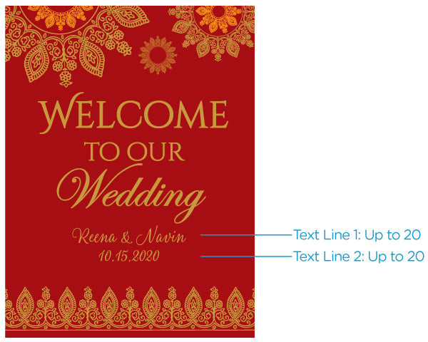 Personalized Indian Jewel Wedding Poster (18x24) - Alternate Image 3 | My Wedding Favors