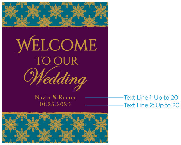 Personalized Indian Jewel Wedding Poster (18x24) - Alternate Image 4 | My Wedding Favors