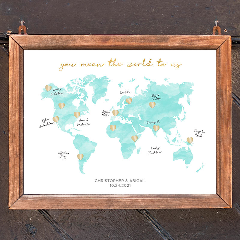 Personalized Wedding Guest Book Alternative - Map - Main Image | My Wedding Favors