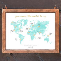 Thumbnail for Personalized Wedding Guest Book Alternative - Map - Main Image | My Wedding Favors