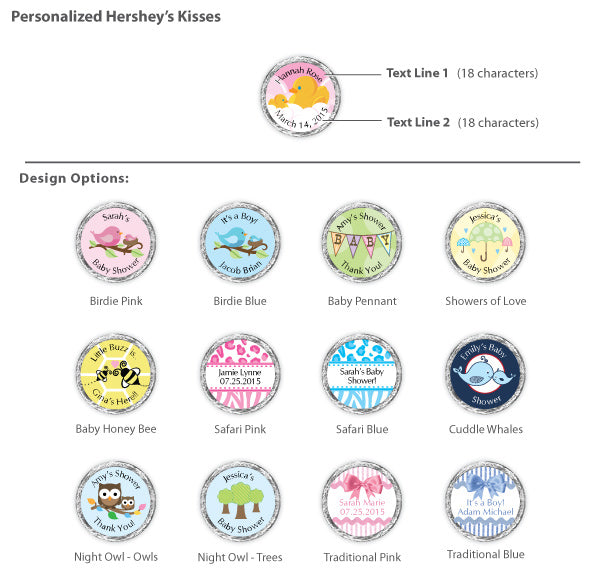Personalized Baby Hershey's Kisses (Many Designs Available) - Alternate Image 2 | My Wedding Favors