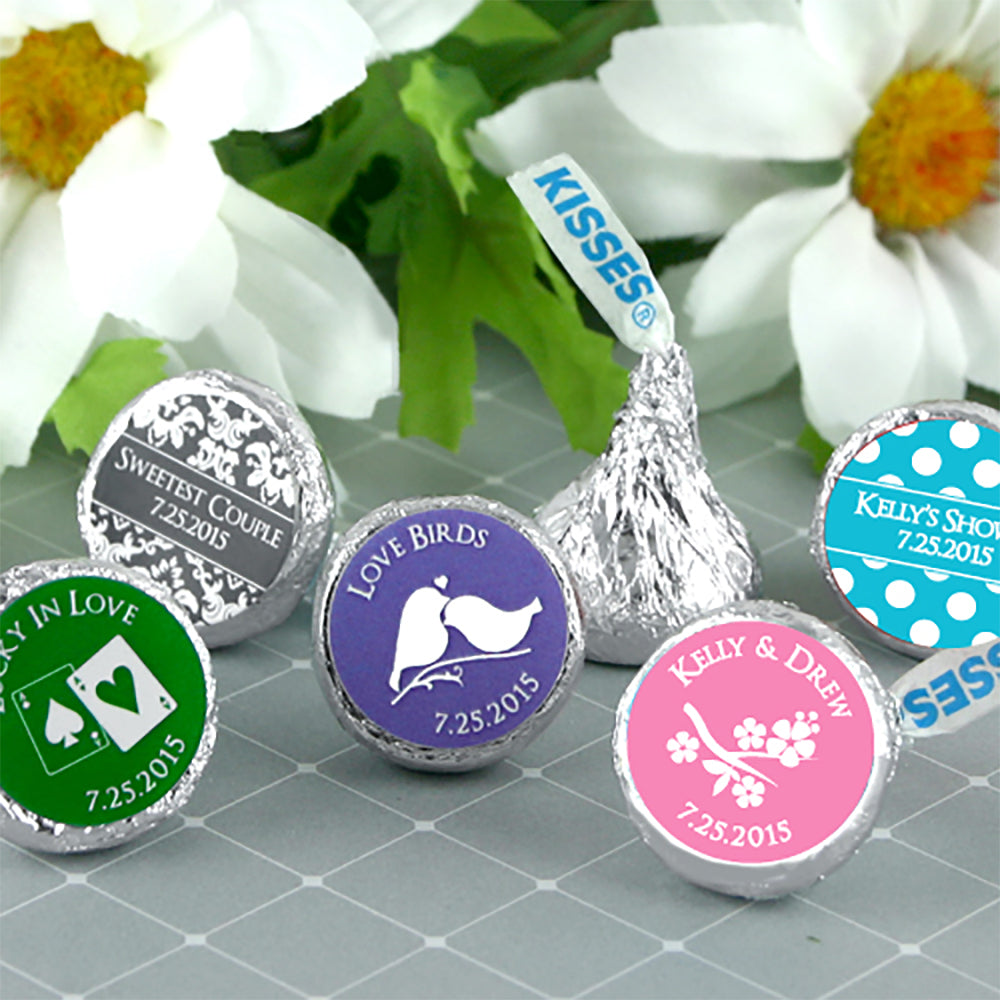 Personalized Colored Foil Hershey’s Kisses - Silhouette Collection - Main Image | My Wedding Favors