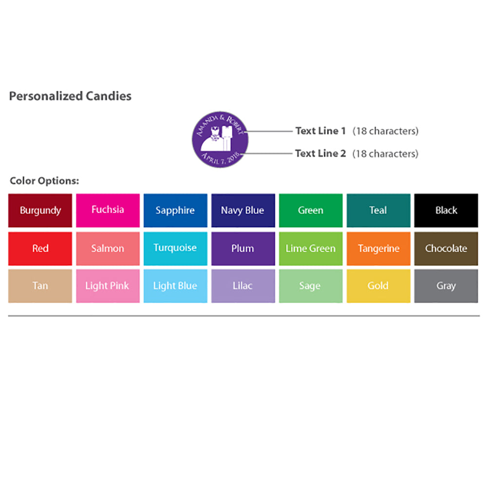 Personalized Colored Foil Hershey’s Kisses - Silhouette Collection - Alternate Image 3 | My Wedding Favors