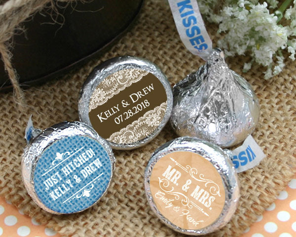 Personalized Colored Foil Hershey’s Kisses - Silhouette Collection - Main Image0 | My Wedding Favors