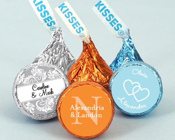 Personalized Colored Foil Hershey's Kisses - Exclusive Designs - Main Image | My Wedding Favors