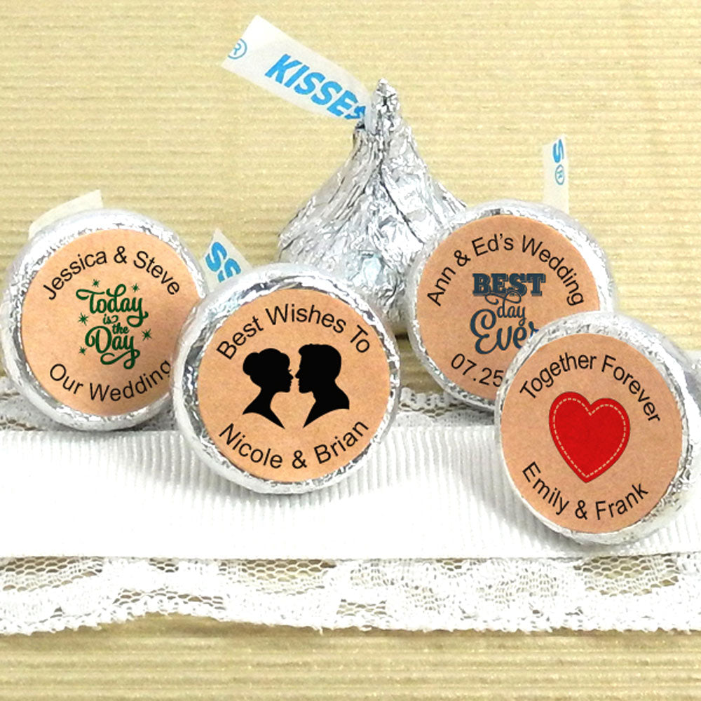 Personalized Kraft Hershey's Kisses - Main Image | My Wedding Favors