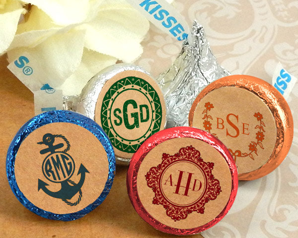 Monogram Kraft Hershey's Kisses - Main Image | My Wedding Favors