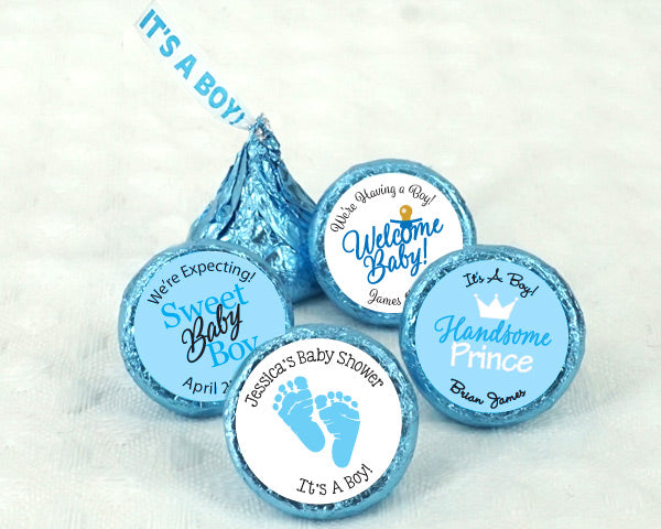 Personalized "It's A Boy" Plume Hershey's Kisses - Main Image | My Wedding Favors