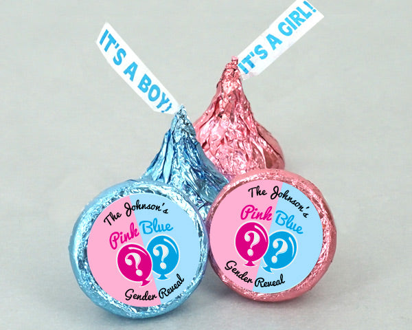 Personalized Pink or Blue "It's A Girl/Boy" Plume Hershey's Kisses (Set of 100) - Main Image | My Wedding Favors