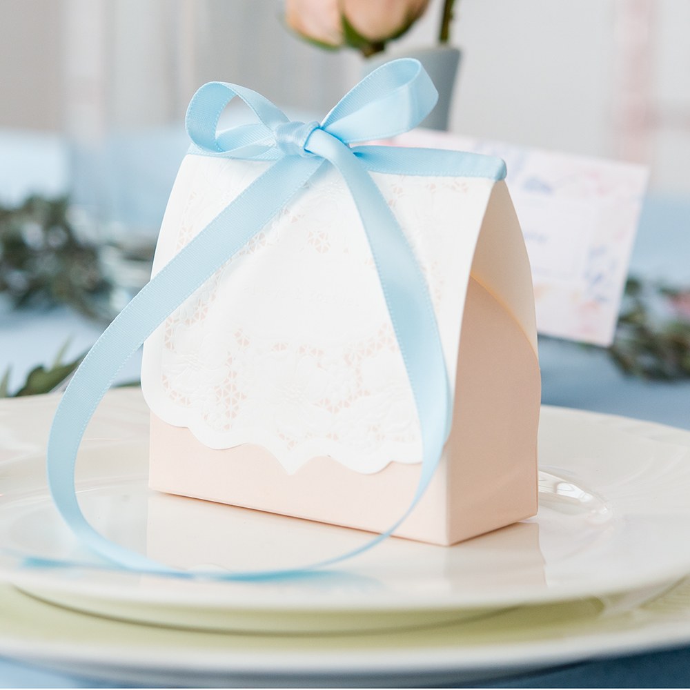 Blush Lace Favor Box (Set of 10) - Main Image | My Wedding Favors