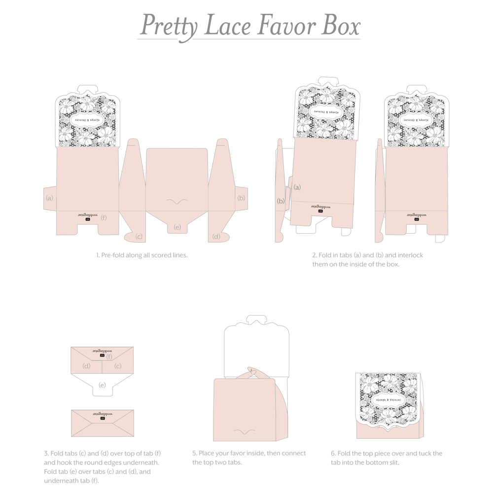 Blush Lace Favor Box (Set of 10) - Alternate Image 4 | My Wedding Favors