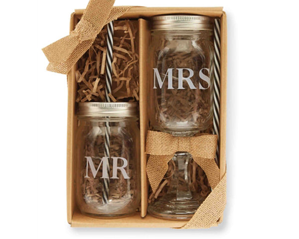 Mr. & Mrs. Mason Jar Set