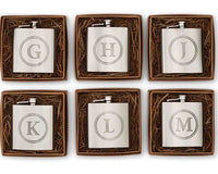 Thumbnail for Silver Initial Flask with Gift Box