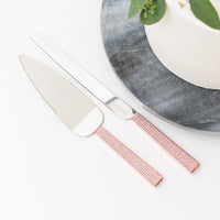 Thumbnail for Rose Gold Diamond Glitter Cake Serving Set - Main Image | My Wedding Favors