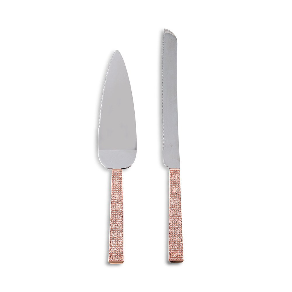 Rose Gold Diamond Glitter Cake Serving Set - Alternate Image 2 | My Wedding Favors