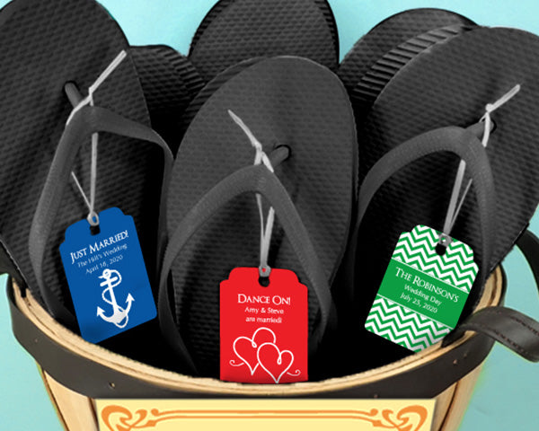 Wedding Flip Flops w/Personalized Tag (Black or White Available) - Alternate Image 8 | My Wedding Favors
