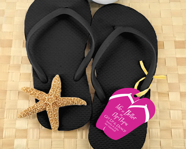 Wedding Flip Flops w/Personalized Flip Flop Tag (Black or White Available) - Alternate Image 3 | My Wedding Favors