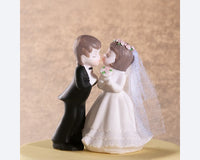 Thumbnail for Porcelain Kissing Couple Cake Topper - Main Image | My Wedding Favors