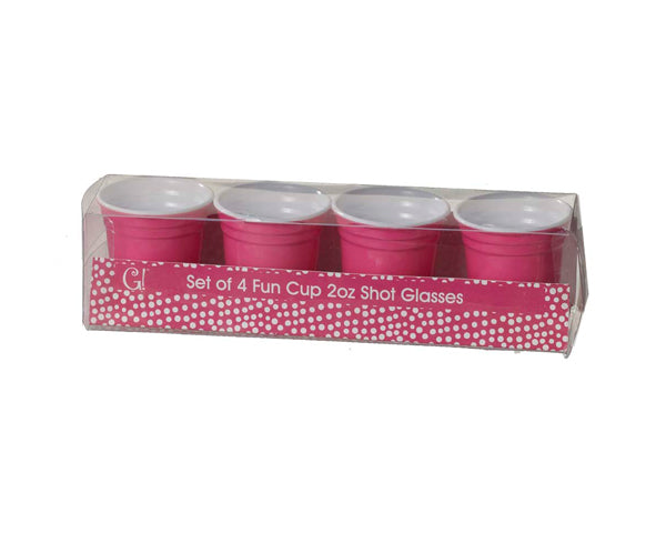 Melamine Fun 2 oz. Pink Shot Glasses (Set of 4)