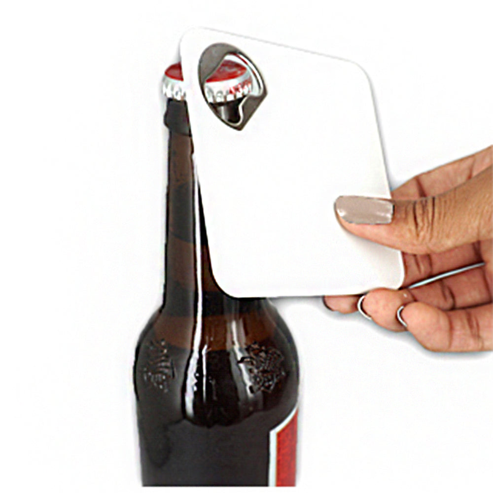 Naughty Holiday Sayings Acrylic Bottle Opener Coasters (Set of 4) - Alternate Image 3 | My Wedding Favors