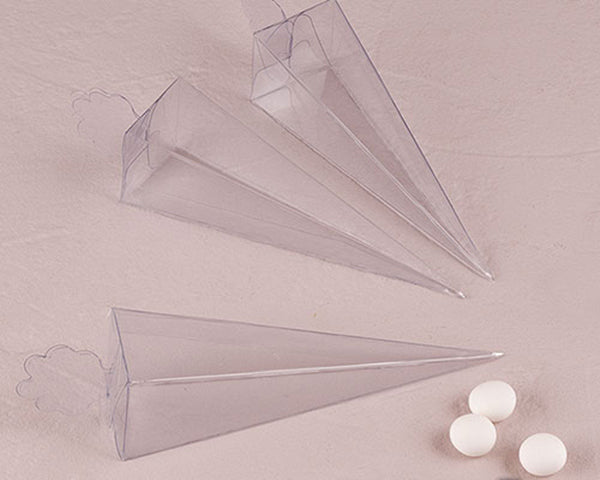 Transparent Clear Cone Favor Boxes (Set of 10)