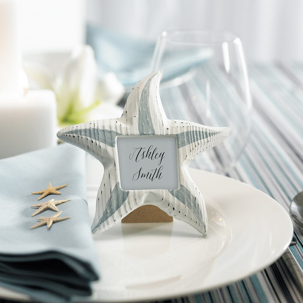 Small Wooden Starfish Photo Frames/Place Card Holders (Set of 8)