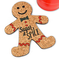 Sugar & Spice Gingerbread Man Cork Coasters (Set of 4) - Alternate Image 2 | My Wedding Favors
