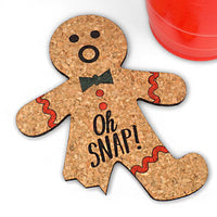 Oh Snap! Gingerbread Man Cork Coasters (Set of 4) - Main Image | My Wedding Favors