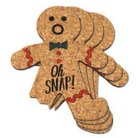 Oh Snap! Gingerbread Man Cork Coasters (Set of 4) - Alternate Image 2 | My Wedding Favors