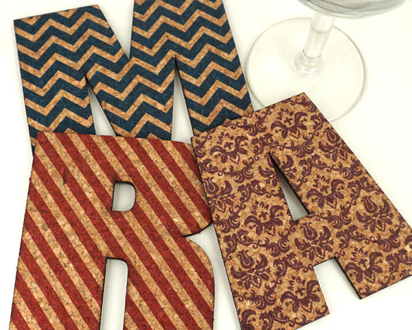 Personalized Initial Cork Coaster - Main Image | My Wedding Favors