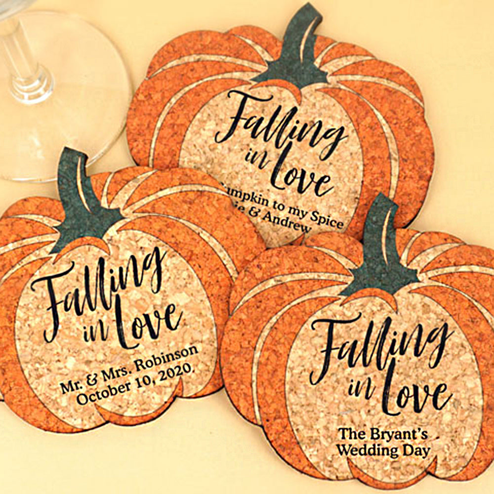 Personalized Pumpkin Cork Coaster - Alternate Image 2 | My Wedding Favors