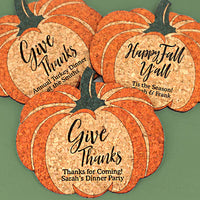 Thumbnail for Personalized Pumpkin Cork Coaster - Main Image | My Wedding Favors
