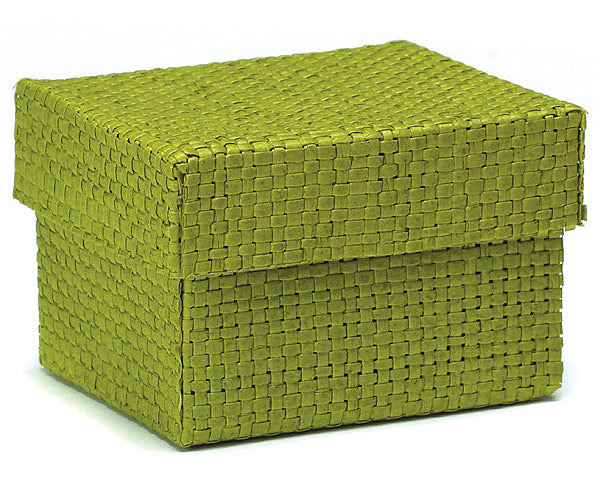 Organic Green Two-Piece Woven Favor Boxes - Alternate Image 2 | My Wedding Favors