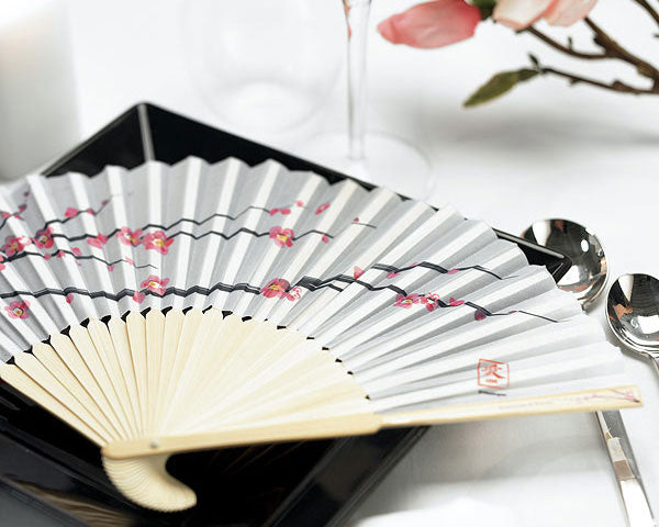 Cherry Blossom Hand Fan (Set of 6) - Alternate Image 2 | My Wedding Favors