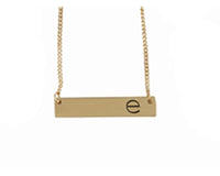 Thumbnail for Gold Metal Initial Bar Necklace