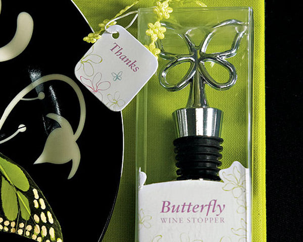 Butterfly Wine Stopper in Gift Packaging - Main Image | My Wedding Favors
