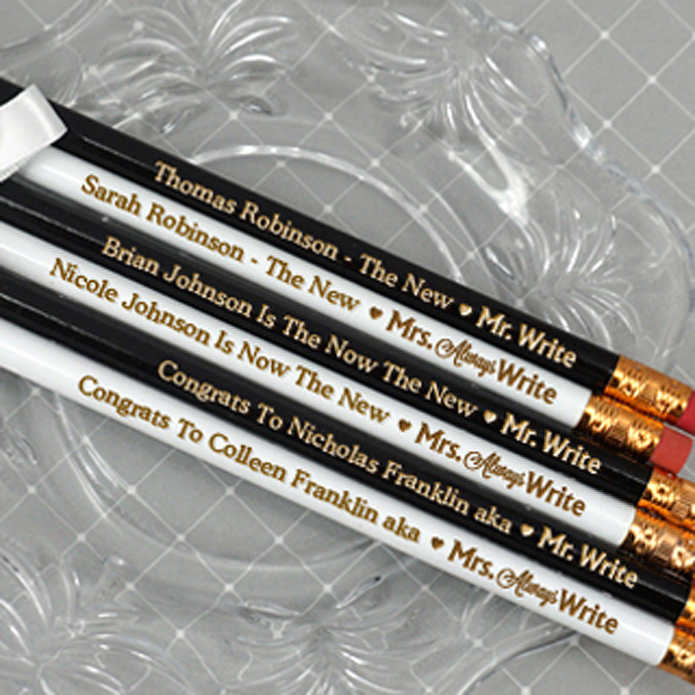 Mr. & Mrs. Write Personalized Pencils (Set of 2) - Main Image | My Wedding Favors