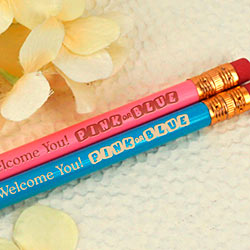 Gender Reveal "Pink or Blue" Personalized Pencils (Set of 2) - Alternate Image 2 | My Wedding Favors