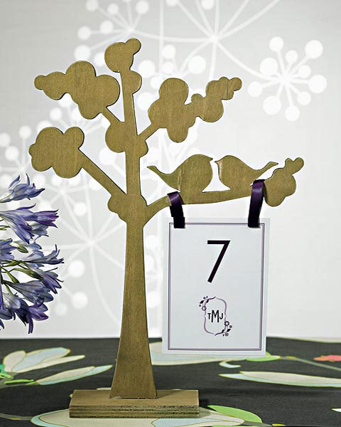 Love Bird Silhouette" Wooden Die-Cut Trees (Set of 2) - Main Image | My Wedding Favors