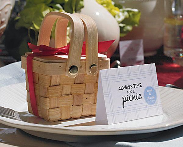 Miniature Woven Picnic Basket (Set of 6) - Alternate Image 6 | My Wedding Favors