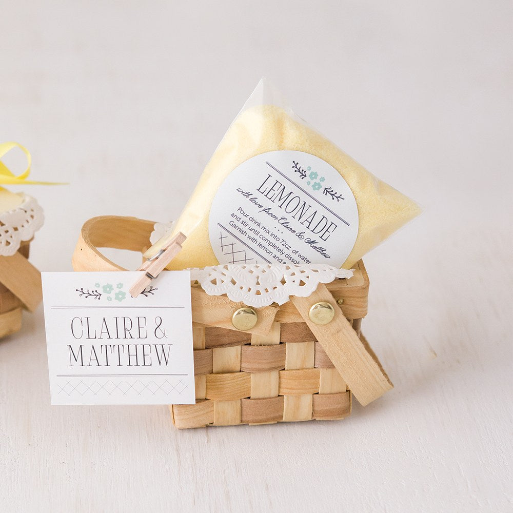 Miniature Woven Picnic Basket (Set of 6) - Alternate Image 3 | My Wedding Favors