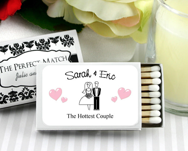 White Personalized Matches (Set of 50) (Many Designs Available) - Main Image | My Wedding Favors