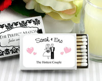 Thumbnail for White Personalized Matches (Set of 50) (Many Designs Available) - Main Image | My Wedding Favors
