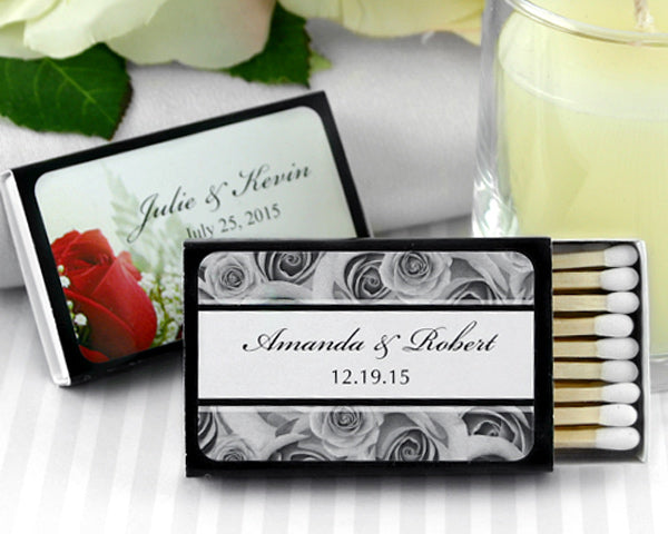 Black Personalized Matches (Set of 50) (Many Designs Available) - Main Image | My Wedding Favors
