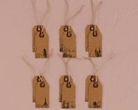 Global Destinations Vintage Paper Shipping Tags with Twine Ties (Set of 12) - Main Image | My Wedding Favors