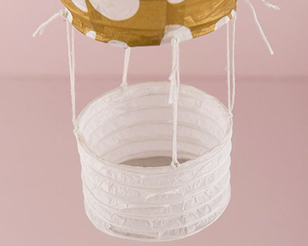 Hot Air Balloon Paper Lantern Set in Gold & White (3 Count) - Alternate Image 4 | My Wedding Favors