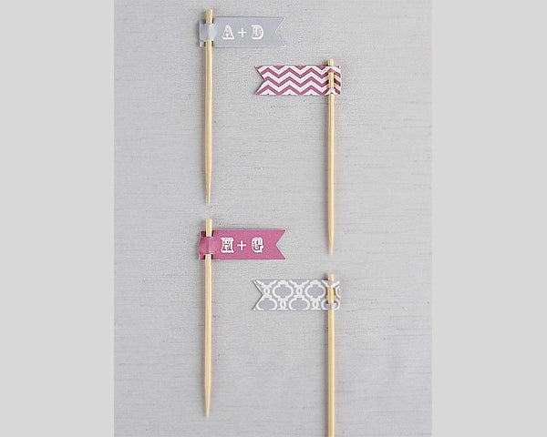 Small Personalized Flag Toothpicks (Set of 18) (Multiple Colors and Patterns) - Main Image | My Wedding Favors