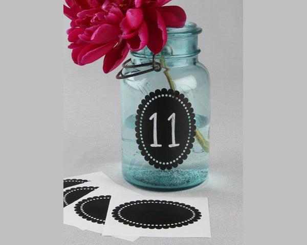 Scallop Oval Chalkboard Stickers (Set of 5) - Main Image | My Wedding Favors