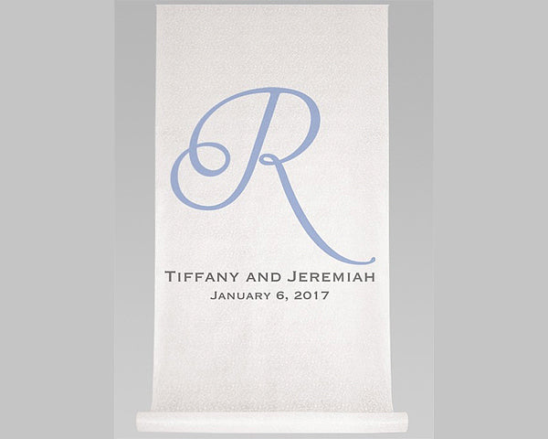 Personalized Single Initial, Names & Date Aisle Runner - Main Image | My Wedding Favors