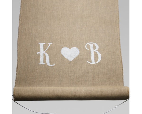 Personalized Initial Burlap Aisle Runner - Alternate Image 2 | My Wedding Favors